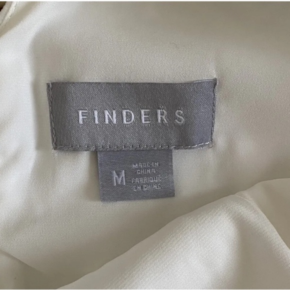 Finders Keepers Women’s White Embroidered V-Neck Mini Dress Size Medium - Picture 10 of 10